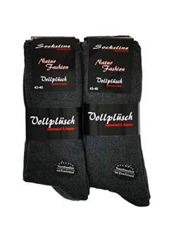 Vollplüsch Socken warm und flauschig venenfreundlich ohne Naht ohne Gummi Damensocken 85% Baumwolle 6 Paar Plüsch 39-42 Damen von Schenk