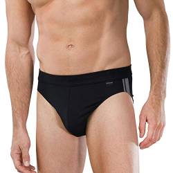 Herren Slip 3er Pack mit Softbund und Streifen, Gr. 8 (XX-Large), Schwarz (000 Schwarz) von Schiesser