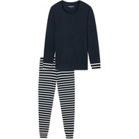 SCHIESSER Casual Essentials Schlafanzug, Baumwolle, für Damen, blau, 40 von Schiesser