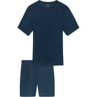 SCHIESSER Long Life Soft Schlafanzug, kurz, Gummibund, 2-teilig, für Herren, blau, 56 von Schiesser