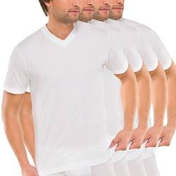 Schiesser 4er Pack American T-Shirt V-Ausschnitt - 008151 (7 (XL), 4 X Weiß) von Schiesser