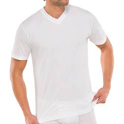 Schiesser 4er Pack American T-Shirt V-Ausschnitt - 008151 (8 (XXL), 4 X Weiß) von Schiesser