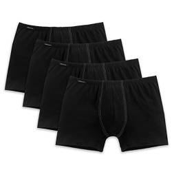 Schiesser 4er Pack Herren Shorts - Cotton Essential - 205222 (Large (Herstellergröße: 006), 4 X Schwarz) von Schiesser