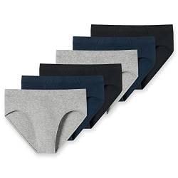 Schiesser - 95/5 Organic Cotton - Supermini Slip/Unterhose - 6er Pack (4 Grau/Blau/Schwarz) von Schiesser