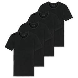 Schiesser - 95/5 - T-Shirt mit Rundhals - 174997-4er Spar-Pack (6 Schwarz) von Schiesser