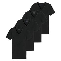 Schiesser - 95/5 - T-Shirt mit V-Ausschnitt - 173982-4er Spar-Pack (9 Schwarz) von Schiesser