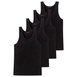 Schiesser Cotton Essentials Authentic Unterhemd -103401-4er Spar-Pack (7 (XL), 4 X Schwarz) von Schiesser