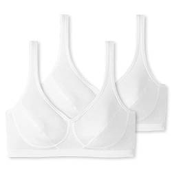 Schiesser Damen 2 Pack Cups Bio Baumwolle-95/5 Organic Bustier, weiß_174927, 85B (2er Pack) von Schiesser