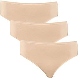 Schiesser Damen 3 Pack - Essentials Slip Baumwolle Stretch Unterwäsche, Haut_145425, 44 EU von Schiesser