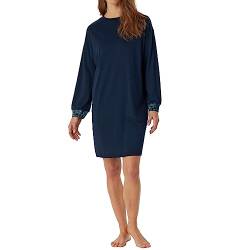 Schiesser Damen Langarm Baumwolle Modal Sleepshirt mit Taschen Bigshirt-Nightwear Nachthemd, Nachtblau, 42 von Schiesser