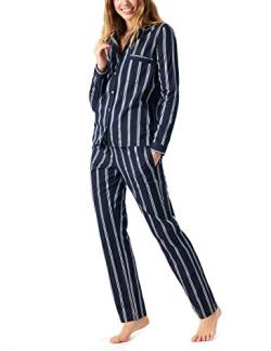 Schiesser Damen Pyjama Lang Pyjamaset, blau, 46 von Schiesser