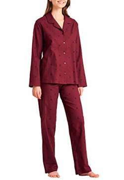 Schiesser Damen Pyjama Lang Pyjamaset, weinrot, 44 von Schiesser