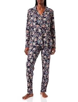 Schiesser Damen Pyjama lang Pyjamaset, dunkelblau, 42 von Schiesser