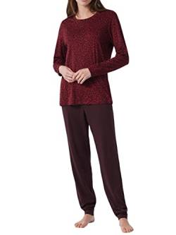 Schiesser Damen Schlafanzug Lang 1 Pyjamaset, Burgund Ii, 40 von Schiesser