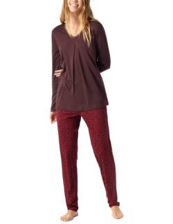 Schiesser Damen Schlafanzug Lang 1 Pyjamaset, Burgund Iii, 44 von Schiesser