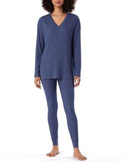 Schiesser Damen Schlafanzug lang 4 Pyjamaset, blau, 42 von Schiesser
