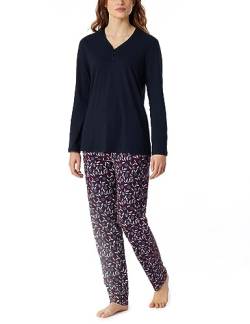 Schiesser Damen Schlafanzug lang Baumwolle-Nightwear Pyjamaset, Nachtblau_180121, 46 von Schiesser