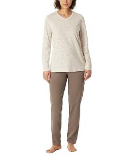 Schiesser Damen Schlafanzug lang Baumwolle-Nightwear Pyjamaset, Taupe_180062, 38 von Schiesser