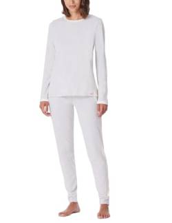 Schiesser Damen Schlafanzug lang Baumwolle-Nightwear Pyjamaset, grau-Mel_181242, 36 von Schiesser
