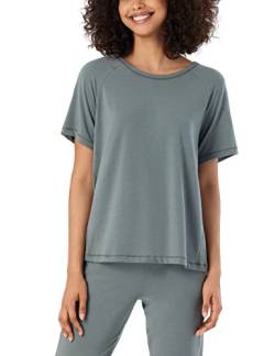 Schiesser Damen T-Shirt Pyjamaoberteil, Jade, 44 von Schiesser