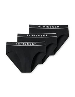 Schiesser Herren 3 Pack Bio Baumwolle - 95/5 Organic Slip, Schwarz_179570, XL EU von Schiesser