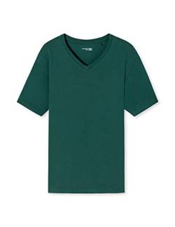 Schiesser Herren Mix & Relax T-shirt V-ausschnitt Pyjamaoberteil, Dunkelgrün, 50 von Schiesser