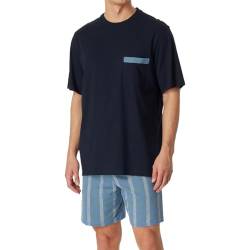 Schiesser Herren Schlafanzug kurz Rundhals-Nightwear Set Pyjamaset, Admiral_180261, 56 von Schiesser