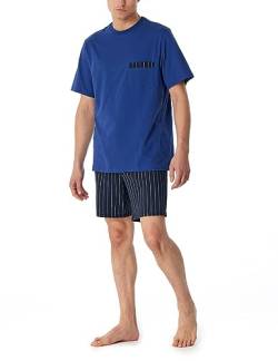 Schiesser Herren Schlafanzug kurz Rundhals-Nightwear Set Pyjamaset, Navy_180261, 48 von Schiesser