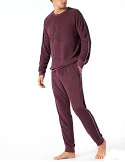 Schiesser Herren Schlafanzug lang Pyjamaset, Burgund 516 (Rot), 58 von Schiesser