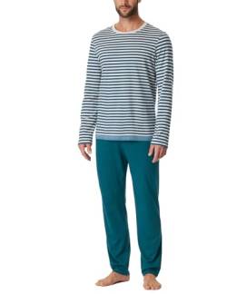 Schiesser Herren Schlafanzug lang Rundhals-Nightwear Set Pyjamaset, Jeansblau_181166, 54 von Schiesser