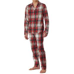 Schiesser Herren Schlafanzug lang durchgeknöpft Web Flanell-warm und weich Pyjamaset, Multicolor 1, 52 von Schiesser