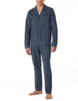 Schiesser Herren Schlafanzug lang durchgeknöpft Web-Premum Pyjamaset, Nachtblau, 52 von Schiesser