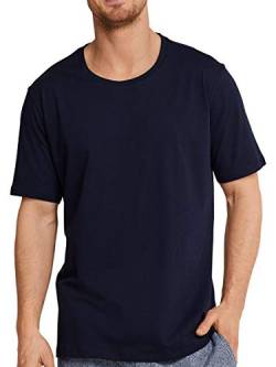 Schiesser Herren Schlafshirt Kurzarm Rundhals - Mix + Relax Schlafanzugoberteil, Dunkelblau_163832, 48 EU von Schiesser