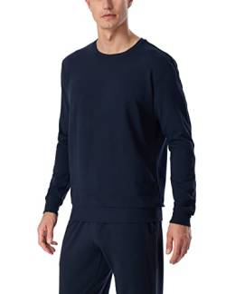 Schiesser Herren Schlafshirt Langarm Rundhals Pyjamaoberteil, dunkelblau, 50 von Schiesser