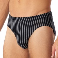 Schiesser Herren Slip schwarz Baumwolle Gestreift von Schiesser