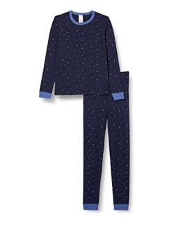 Schiesser Jungen Kinder Langer Schlafanzug-Organic Cotton Pyjamaset, Dunkelblau (Blau), 98 von Schiesser