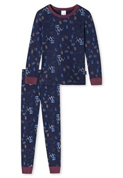 Schiesser Jungen Kinder Langer Schlafanzug-Organic Cotton Pyjamaset, Dunkelblau (Ll), 128 von Schiesser