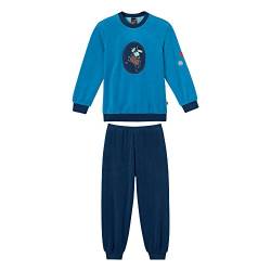 Schiesser Jungen Kn Lang Zweiteiliger Schlafanzug, Blau (Aquarium 813), 98 (Herstellergröße: 098) von Schiesser