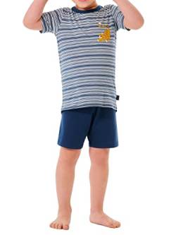 Schiesser Jungen Kurzer Schlafanzug Pyjamaset, blau-Gemustert (I), 116 von Schiesser