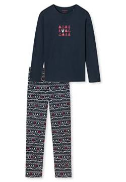 Schiesser Jungen Langer Schlafanzug-Organic Cotton Pyjamaset, Dunkles Blau (blau), 140 von Schiesser