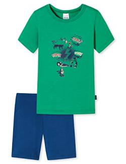 Schiesser Jungen Schlafanzug Set Pyjama Kurz - 100% Organic Bio Baumwolle - Größe 92 Bis 140 Pyjamaset, Grün Bedruckt_179018, 92 von Schiesser