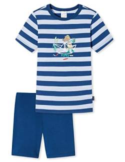 Schiesser Jungen Schlafanzug Set Pyjama Kurz - 100% Organic Bio Baumwolle - Größe 92 Bis 140 Pyjamaset, Hellblau Bedruckt_179027, 92 von Schiesser