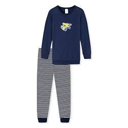 Schiesser Jungen Schlafanzug Set Pyjama Lang - 100% Organic Bio Baumwolle - Größe 92 Bis 140 Pyjamaset, Dunkelblau_173449, 128 von Schiesser