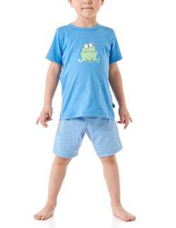 Schiesser Jungen Schlafanzug Set Pyjama kurz-100% Organic Bio Baumwolle-Größe 92 Pyjamaset, hellblau_181067, 140 von Schiesser