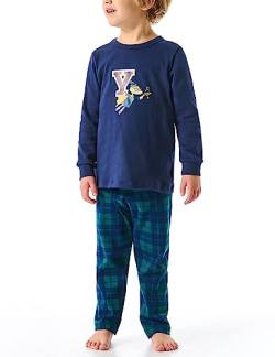 Schiesser Jungen Schlafanzug Set Pyjama warme Qualitäten Frottee-Fleece-Interlock-Größe 92 bis 140 Pyjamaset, dunkelblau_180017, 116 von Schiesser