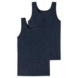 Schiesser Jungen Unterhemd Personal Fit atmungsaktiv 2 Pack Unterwäsche, blau, 140 von Schiesser