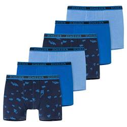 Schiesser - Kids Boys - 95/5 Shorts/Pants - 6er Spar-Pack (104 Blau Gemustert) von Schiesser