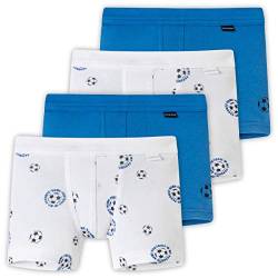 Schiesser - Kids Boys - Shorts/Pants - 4er Spar-Pack (128 Blau/Weiß gem. Fußball) von Schiesser