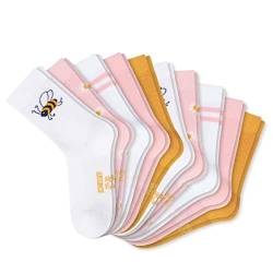 Schiesser - Kindersocken Mädchen - Biene - 10er-Pack (19-22 Weiß/Rosa/Gelb) von Schiesser