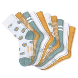 Schiesser - Kindersocken Mädchen - Blume - 10er-Pack (23-26 Weiß/Gelb/Grau) von Schiesser